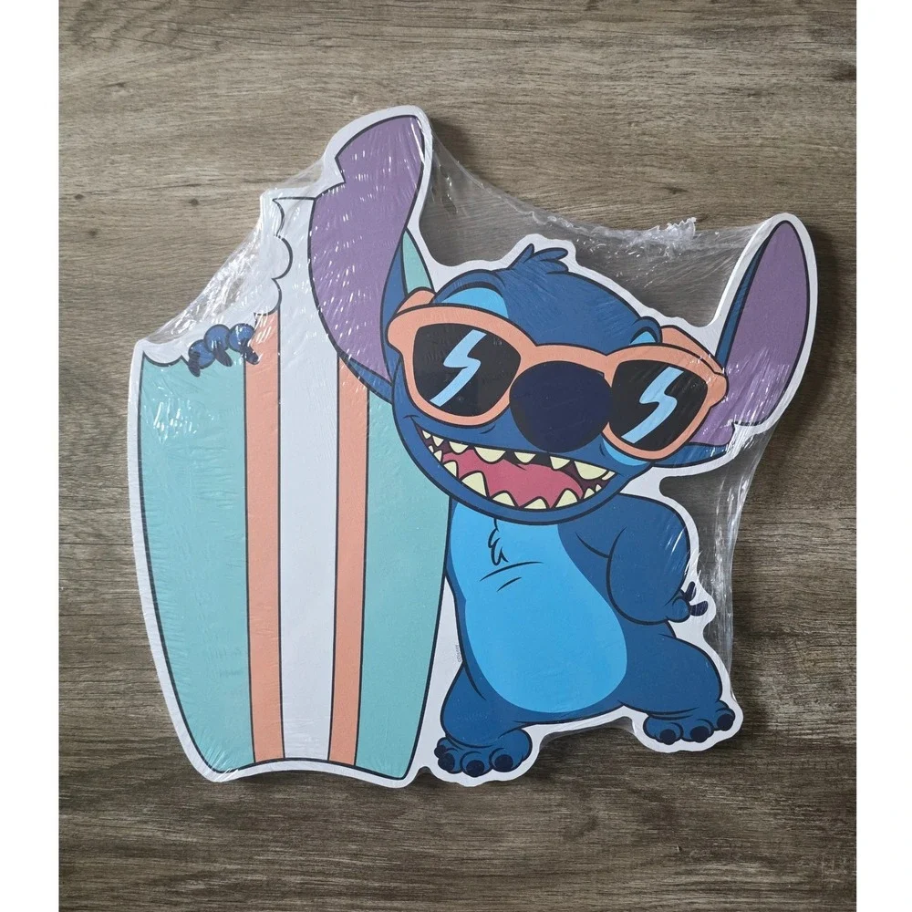 Disney Lilo and Stitch Surfboard Sunglasses Wood Wall Art Sign NEW